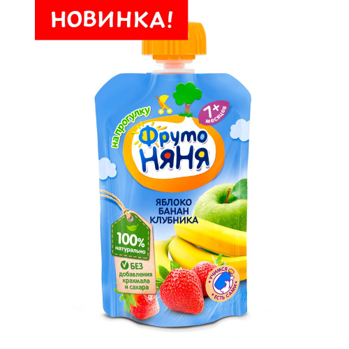 Десерт Фруто Няня яблоко, банан, клубника 90 г
