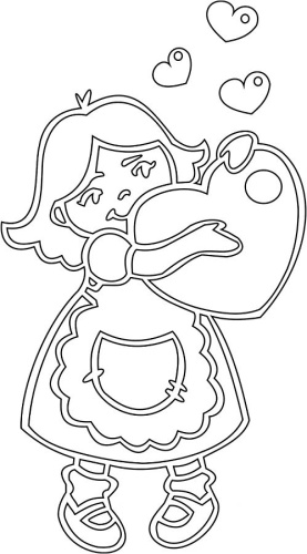 Трафарет Малышка с сердцем А5