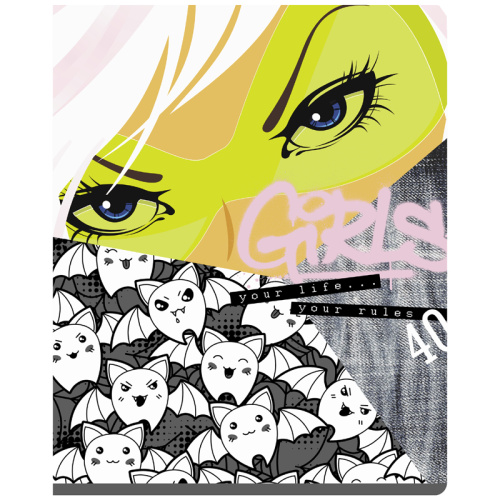 Тетрадь клетка 40л. А5 BG No rules