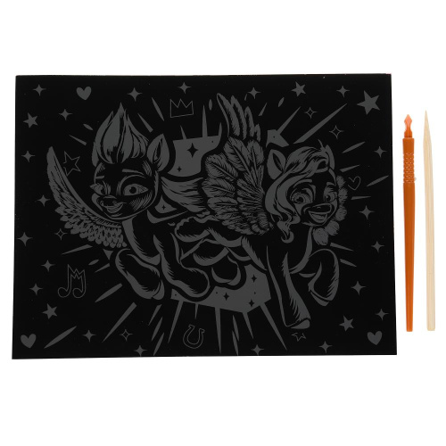 Гравюра цветная Милые пони