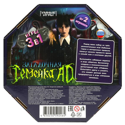 Настольная игра Загадочная семейка AD. 3в1