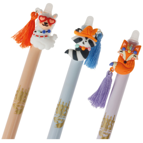 Ручка гелевая автоматическая стираемая синяя 0,5мм MESHU Fuzzies