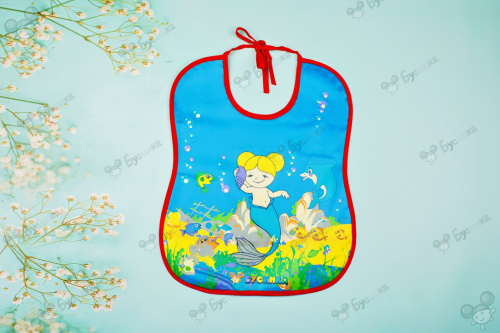 Нагрудник Бусинка ПВХ Сказки с карманом 36х29см