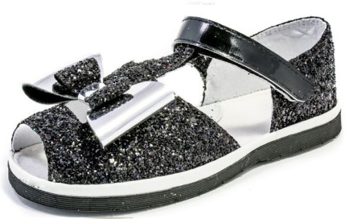 РИМАЛ:Босоножки нарядные ИК д/д р.17 чер/серебро