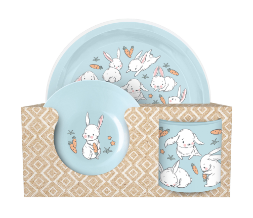 Набор посуды Idiland для мальчиков (тарелка с декором D215мм, миска с декором D130мм, кружка 280мл)