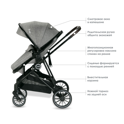 Коляска трансформер iLovi Grante Plus (Gray)