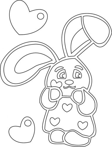 Трафарет Зайка с сердцем А5