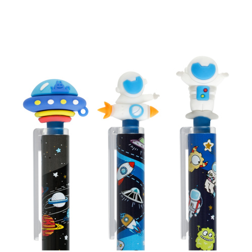 Ручка шариковая синяя автомат. 0,5мм MESHU Space Aliens