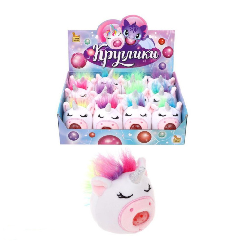 Игрушка мягкая Круглик-антистресс Единорог 7см.