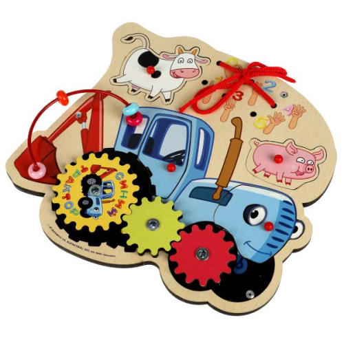 Бизиборд фигурный Синий Трактор