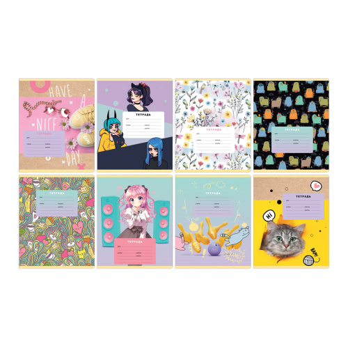 Тетрадь клетка 12л. BG Mix-8. Девочки