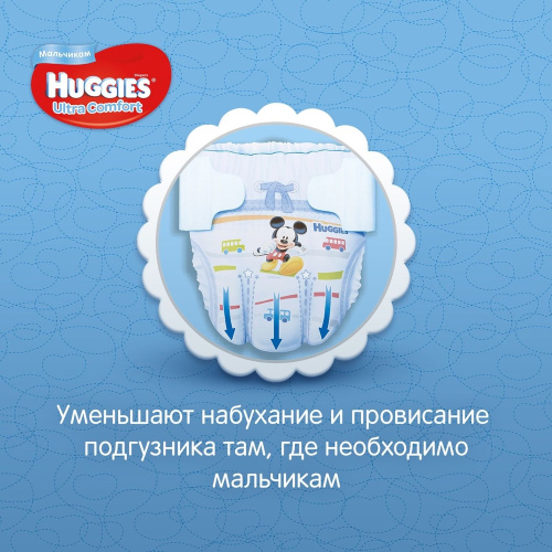 Подгузники Huggies Ultra Comfort для мальчиков 5 12-22 кг 56 шт