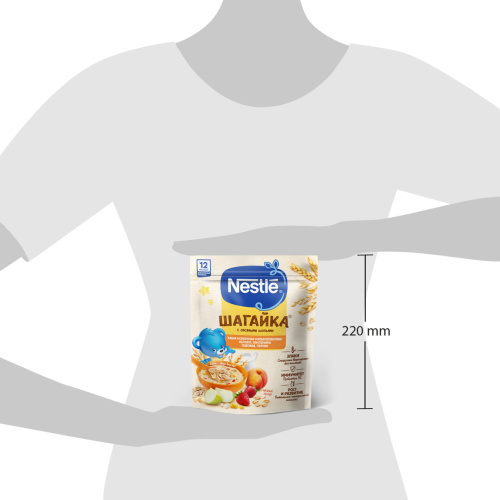 Молочная каша Nestle Шагайка 5 злаков с яблоком, земляникой и персиком 190г