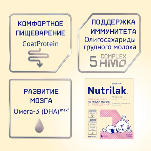 Молочная смесь Nutrilak Premium 1 на основе козьего молока 350г
