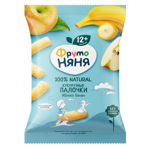 Палочки кукурузные Фруто Няня с яблоком и бананом 20 г