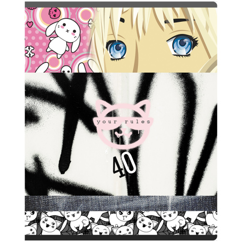 Тетрадь клетка 40л. А5 BG No rules