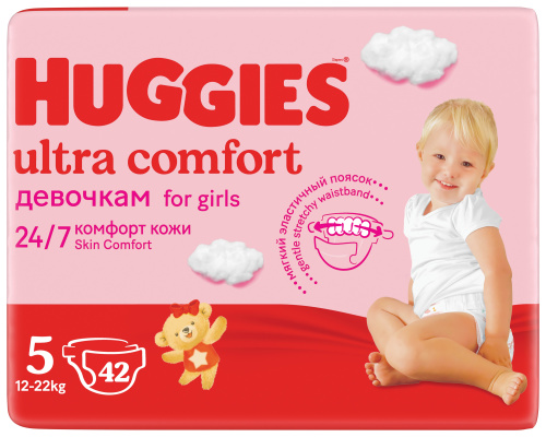 Подгузники Huggies Ultra Comfort Jumbo 5 для девочек 42шт