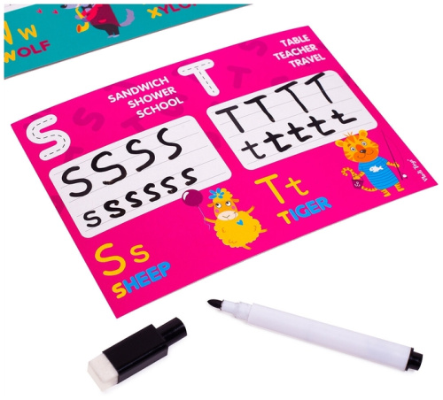 Развивающая игра Пиши и вытирай Английский алфавит