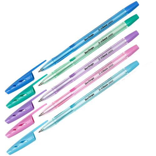 Ручка шариковая синяя 0,7мм Berlingo Tribase Pastel