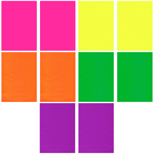 Набор цветной флюоресцентной бумаги 10л. 5цв. Fancy