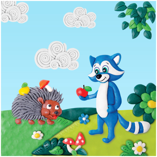 Пластилин 8цв. 120гр. Мульти-Пульти.Енот в лесу