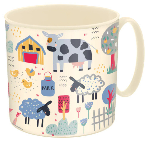 Набор посуды Idiland с принтом фермы (тарелка с декором D215мм, миска с декором D130мм, кружка 280мл)