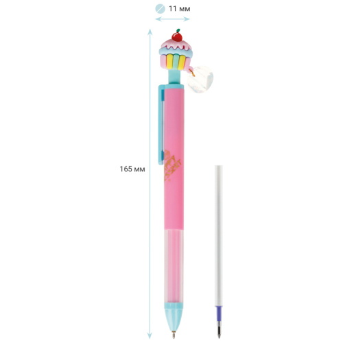 Ручка шариковая автоматическая синяя 0,5мм MESHU Sweets