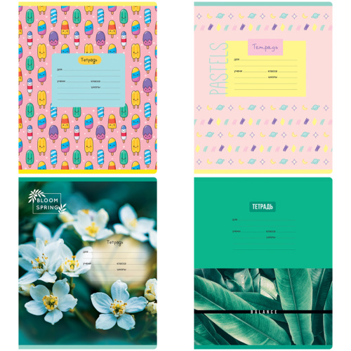 Тетрадь линия 18л. BG Mix-12. Девочки