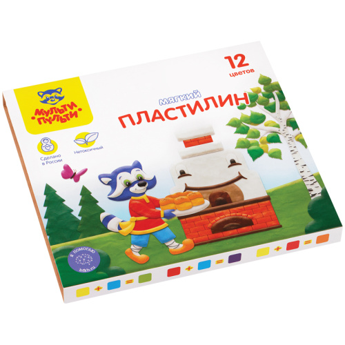 Пластилин 12цв. 144гр. Мульти-Пульти.Енот в сказке