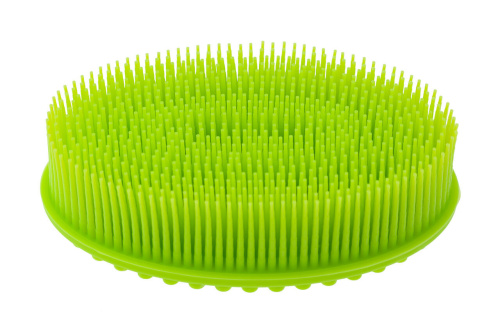 Детская антибактериальная массажная губка Roxy-Kids для купания овальная, цвет салатовый