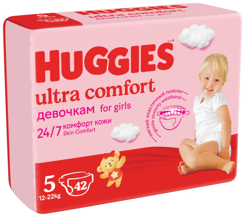 Подгузники Huggies Ultra Comfort Jumbo 5 для девочек 42шт
