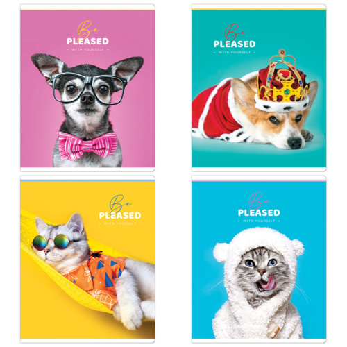 Тетрадь клетка 40л. А5 ArtSpace Питомцы. Be pleased