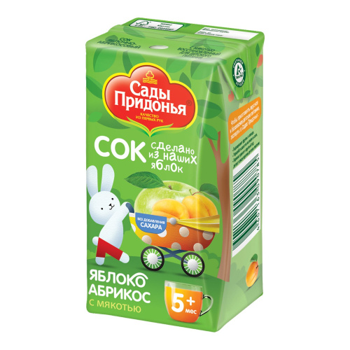 Сок Сады Придонья яблоко, абрикос 125 мл с 5 месяцев