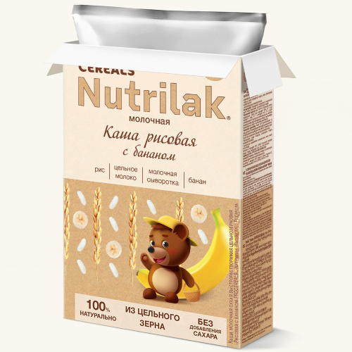 Молочная рисовая каша Nutrilak Premium PROCEREALS со вкусом банана, 200 г