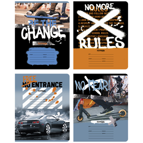 Тетрадь линия 18л. BG Без страха ассорти