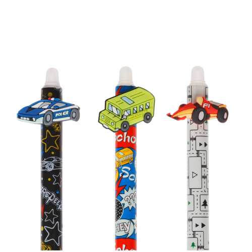 Ручка гелевая синяя стираемая автомат. 0,5мм MESHU Supercar