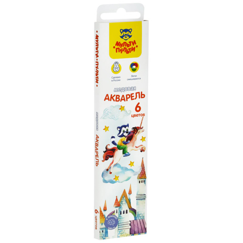 Акварель медовая 6 цветов Мульти-Пульти Енот в сказке