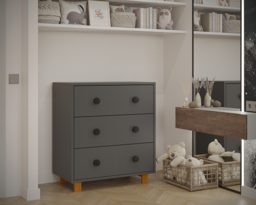 Комод Incanto PAPI Lux 800/3 (графит,бук)