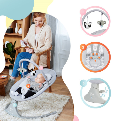 Колыбель-шезлонг Kinderkraft LULI (Grey)