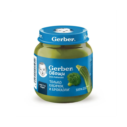 Овощное пюре Gerber кабачок и брокколи 125г