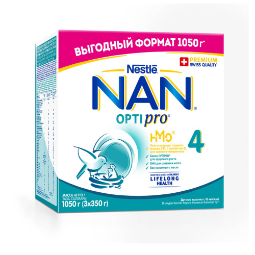 Сухая молочная смесь Nan 4, 1050гр
