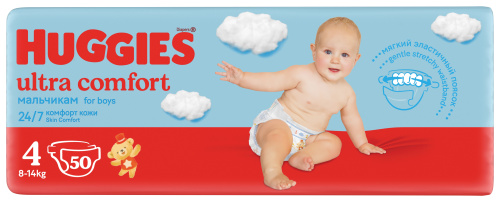 Подгузники Huggies Ultra Comfort Jumbo 4 для мальчиков 50шт