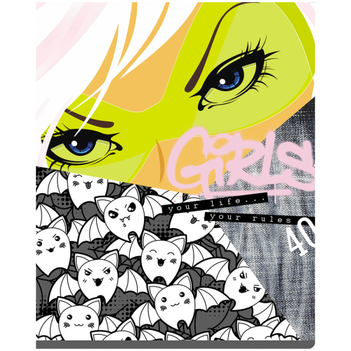 Тетрадь клетка 40л. А5 BG No rules