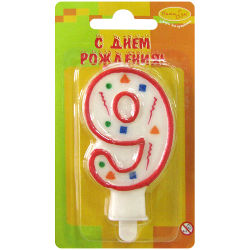 Свеча для торта цифра 9