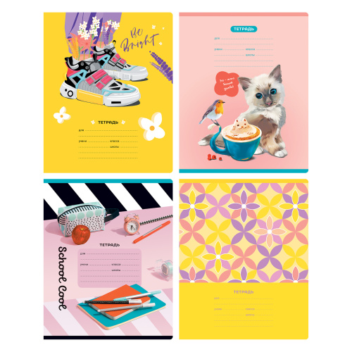 Тетрадь клетка 24л. BG Mix-12. Девочки