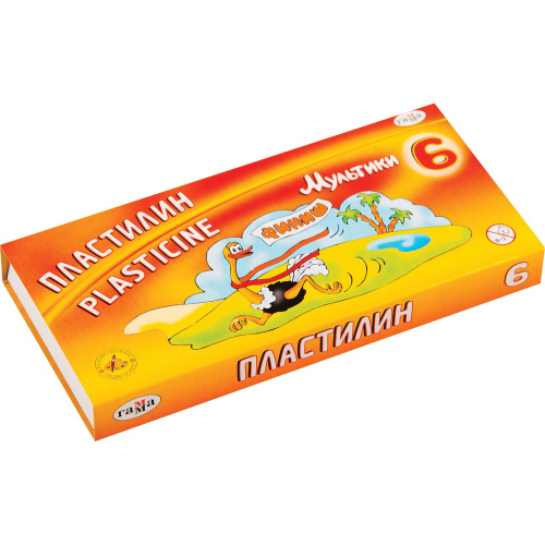 Пластилин 6цв. 120г. Мультики со стеком