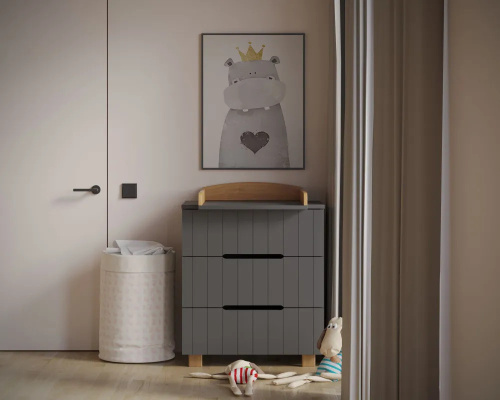 Комод Incanto VIKKI 800/3 (графит,бук)