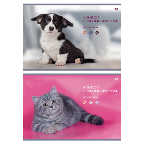 Альбом для рисования 40л. BG Котик и собачка
