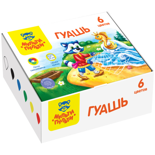 Гуашь 6цв. 10мл. Мульти-Пульти Енот в сказке