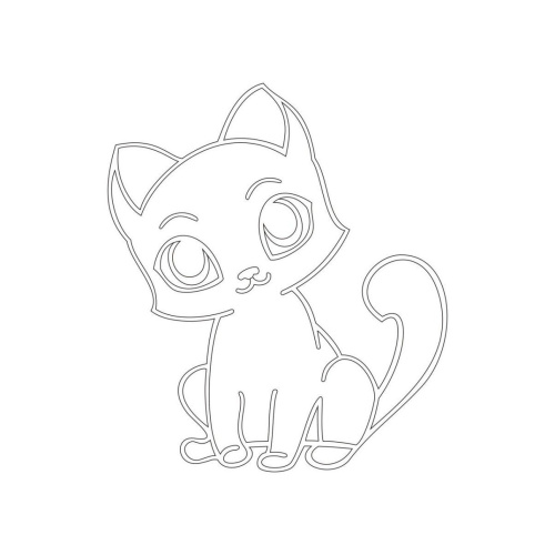 ПесФант: Трафарет Кот с большими глазами А5